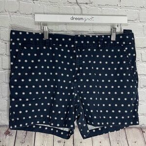 Tommy Hilfiger Navy Blue Chino Shorts White Polka Dot Cotton size 14